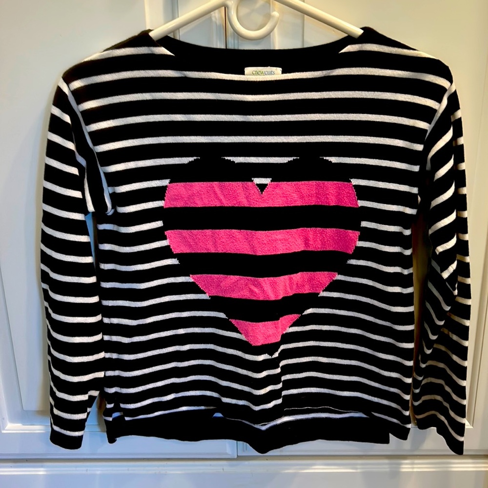 Crewcuts, size 12, navy and white heart sweater
